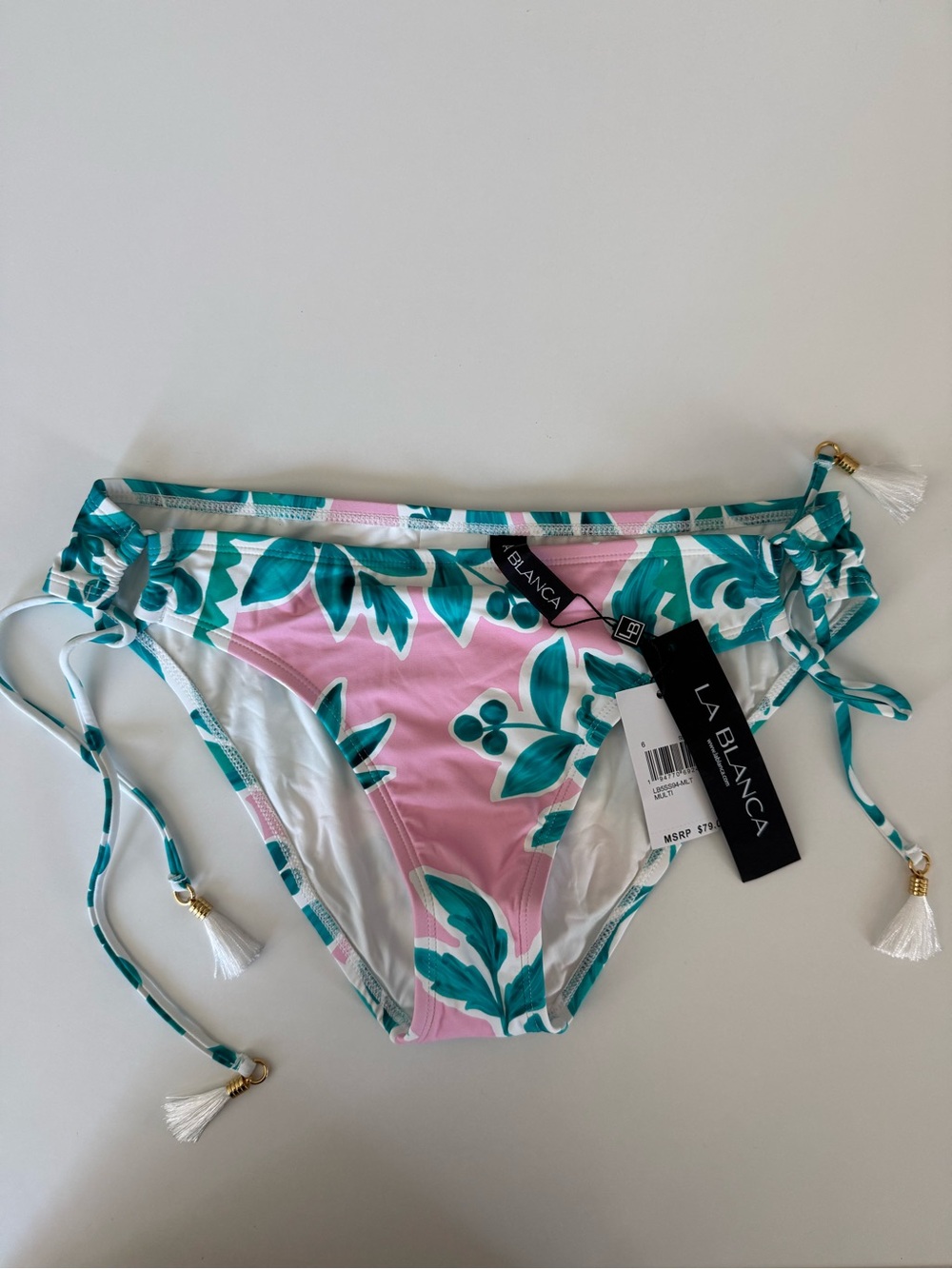 La Blanca Pink & Teal Floral  Bikini Bottoms